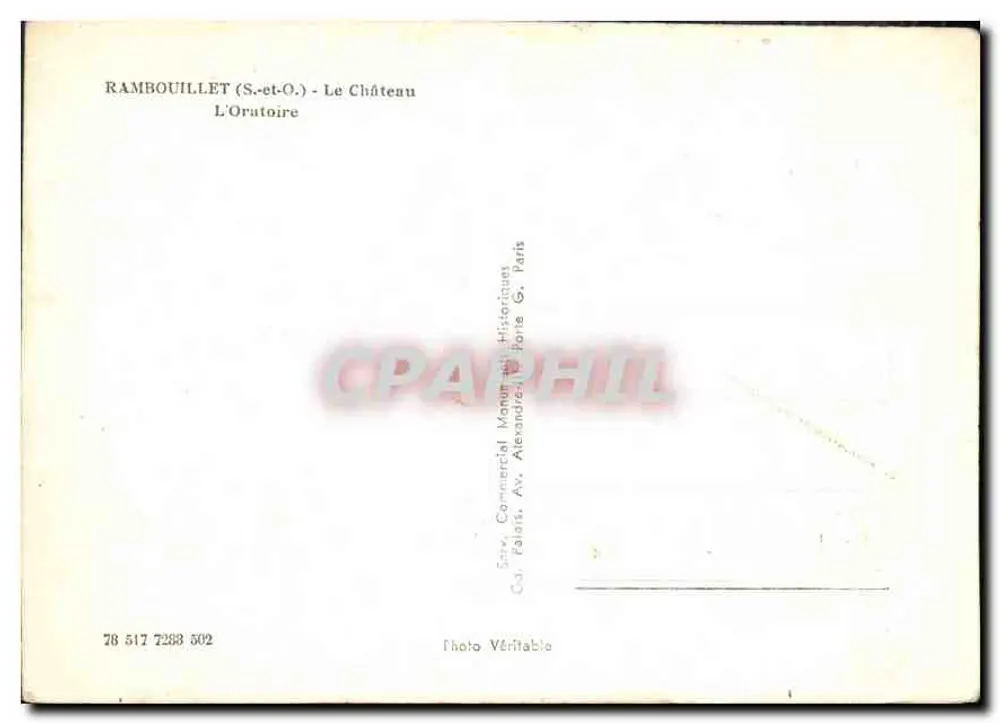 Rambouillet (S.-et-O.) - O Castelo - O Oratório - Verso
