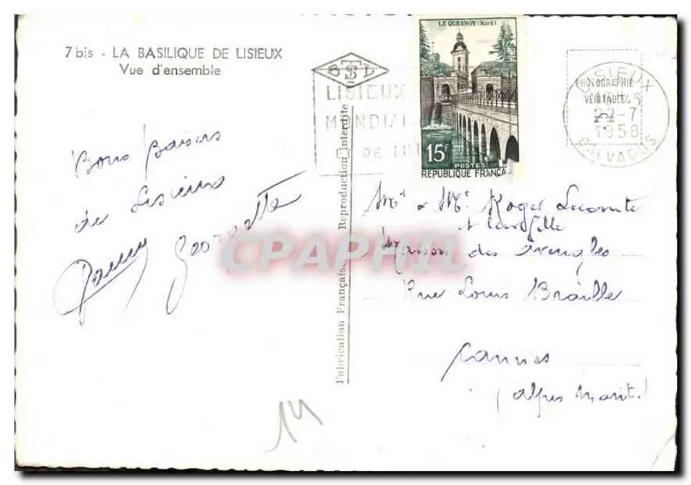 Basílica de Lisieux — Visão geral — Fabricação Francesa Mundial - Verso
