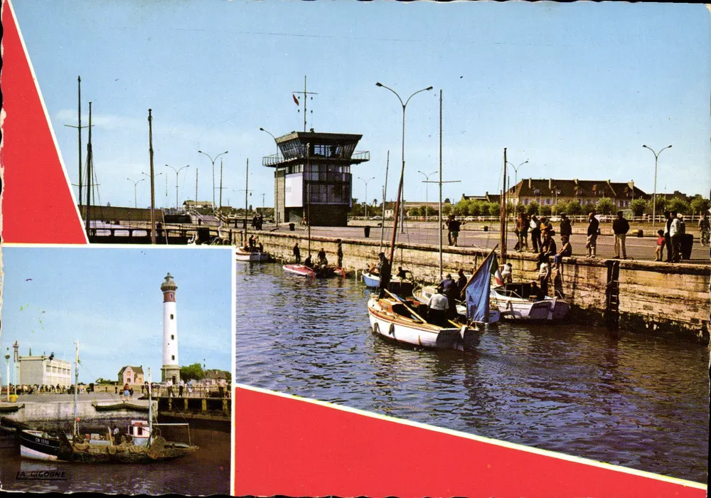 Porto de Ouistreham — farol e barcos — Edições La Cigogne - Frente