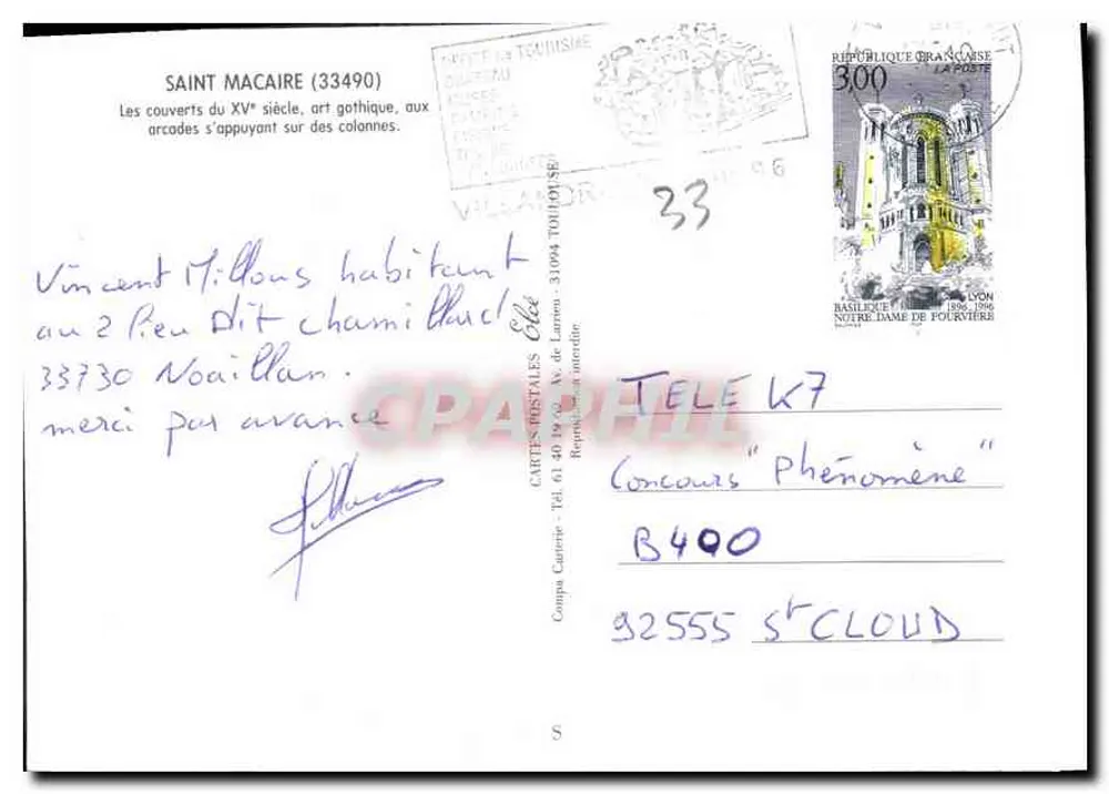 Saint Macaire — überdachte Passagen des 15. Jahrhunderts, gotische Kunst, von Säulen gestützte Arcaden — Verlag Elcé - Rückseite