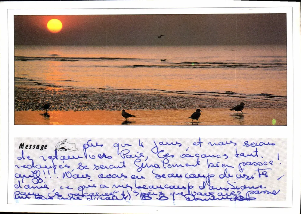 Zachód słońca nad plażą — Artaud Frères, 44470 Cancale, n° 25-98 - Awers