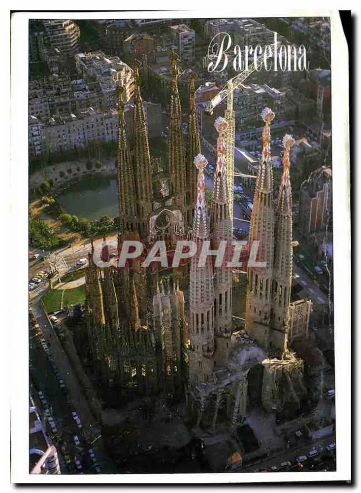 Catedral da Sagrada Família — vista aérea — editor desconhecido, número de série não visível - Frente