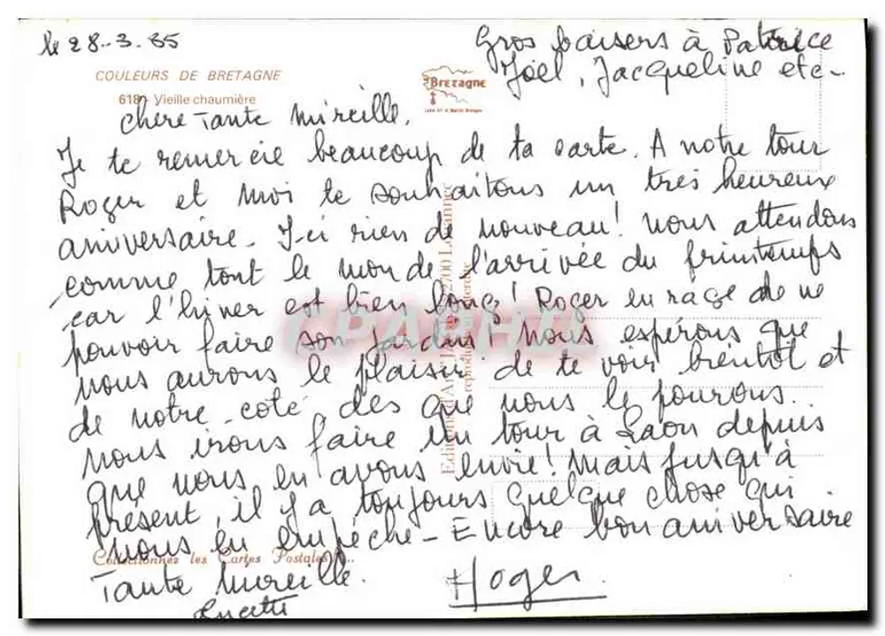 Casa de pedra com telhado de colmo — Cores da Bretanha, n° 618 — editor Jack - Verso