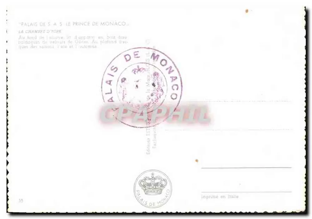 A Câmara de Ouro do Palácio de Mônaco — Editor Etel, n°55 - Verso