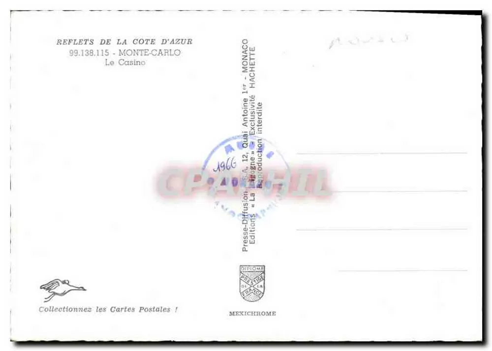 Monte Carlo — O Casino — Éditions Hachette - Verso