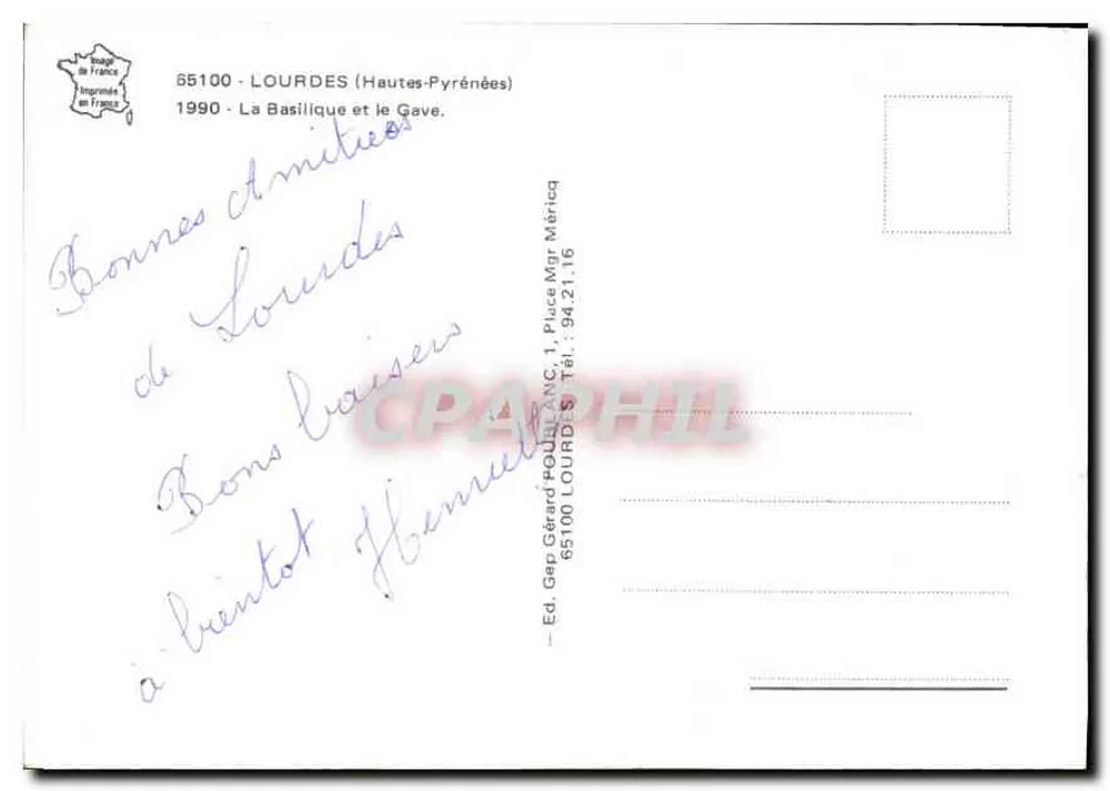 Lourdes — Die Basilika und der Gave — Verlag Gep Gérard Poul ANC - Rückseite