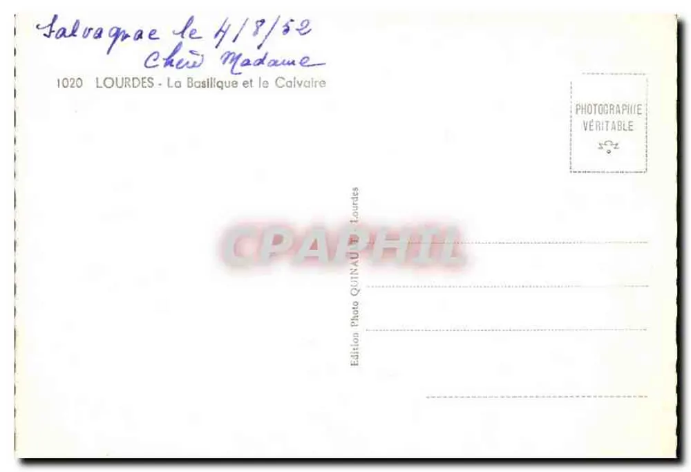 Lourdes — A Basílica e o Calvário — Edição Foto Quinault - Verso