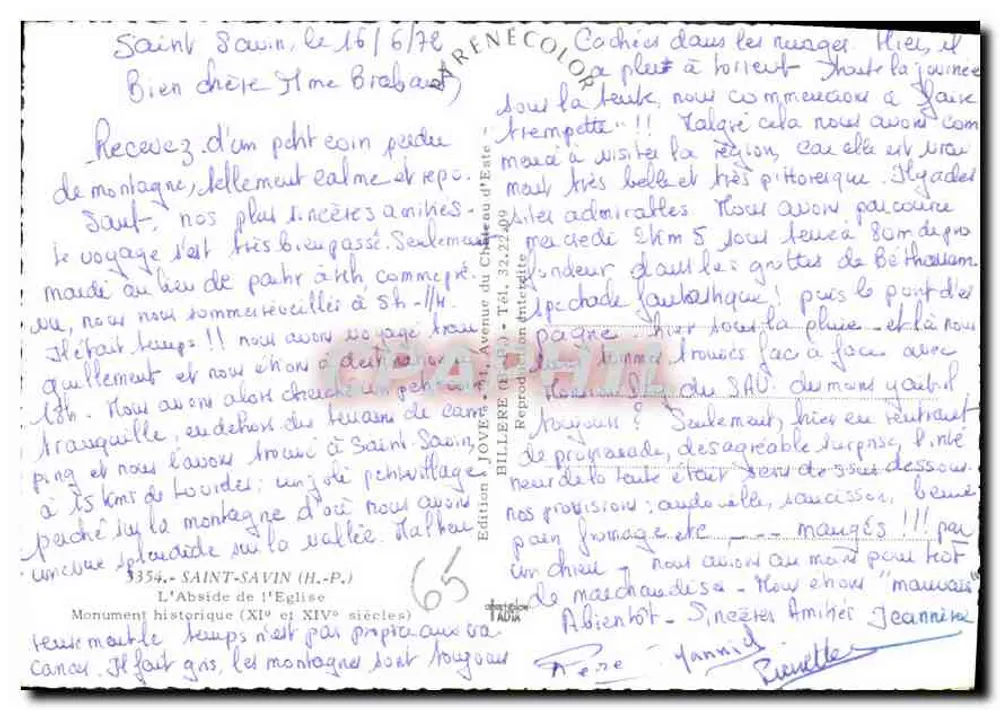 सेंट-सेविन — ईग्लिस के एब्सिडे — एडिशन टौके - पीछे