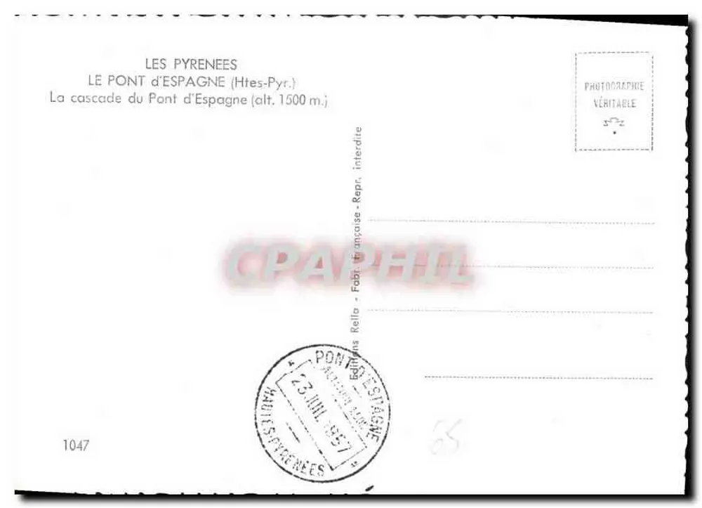 Der Spanienbrücke — Wasserfall — Verlag Rella - Rückseite