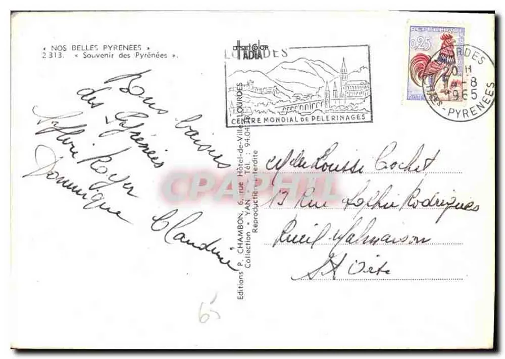 Lourdes i Pireneje — Pamiątki z Pireneusów — Wydawnictwo P. Chambon - Rewers