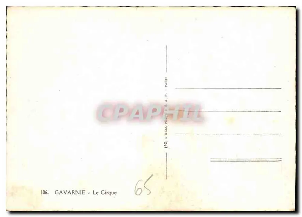 Gavarnie - O Circo — editor Kéral-Pinçot, n° 106 - Verso