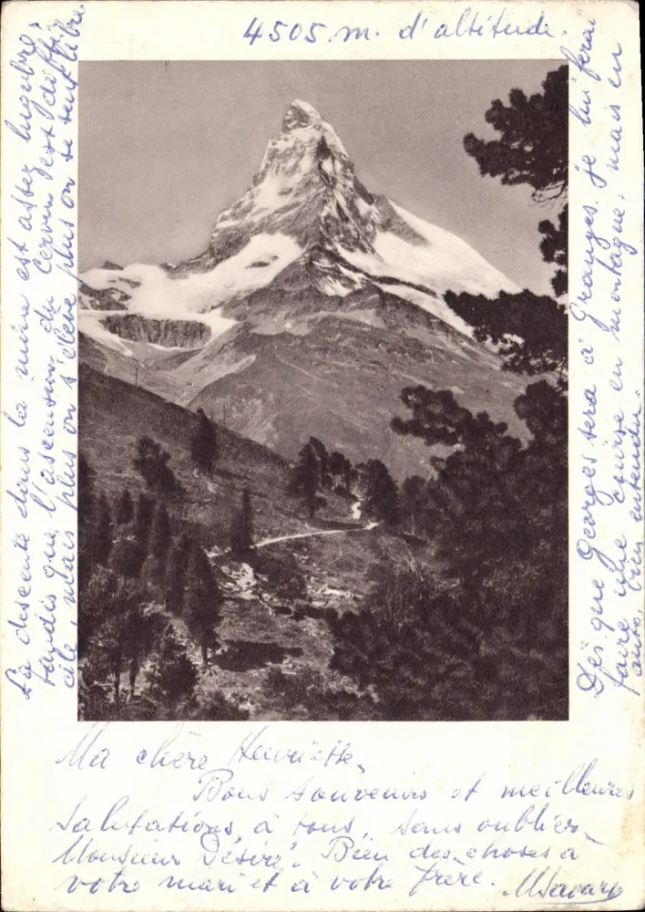 Mont Cervin von Riffelalp aus gesehen — Granges, Schweiz — Foto M. GGP, Genf - Vorderseite