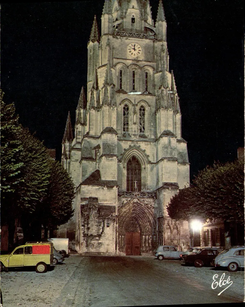 Saintes - A Catedral de São Pedro à Noite — Editor Elcé, n° 4990 - Frente