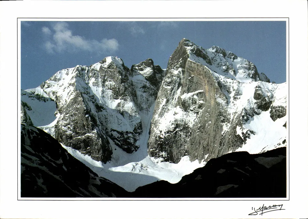 Monts Pyrénées — vista alpina nevada — Photo-Éditions Jean Masson, n° 125 - Frente