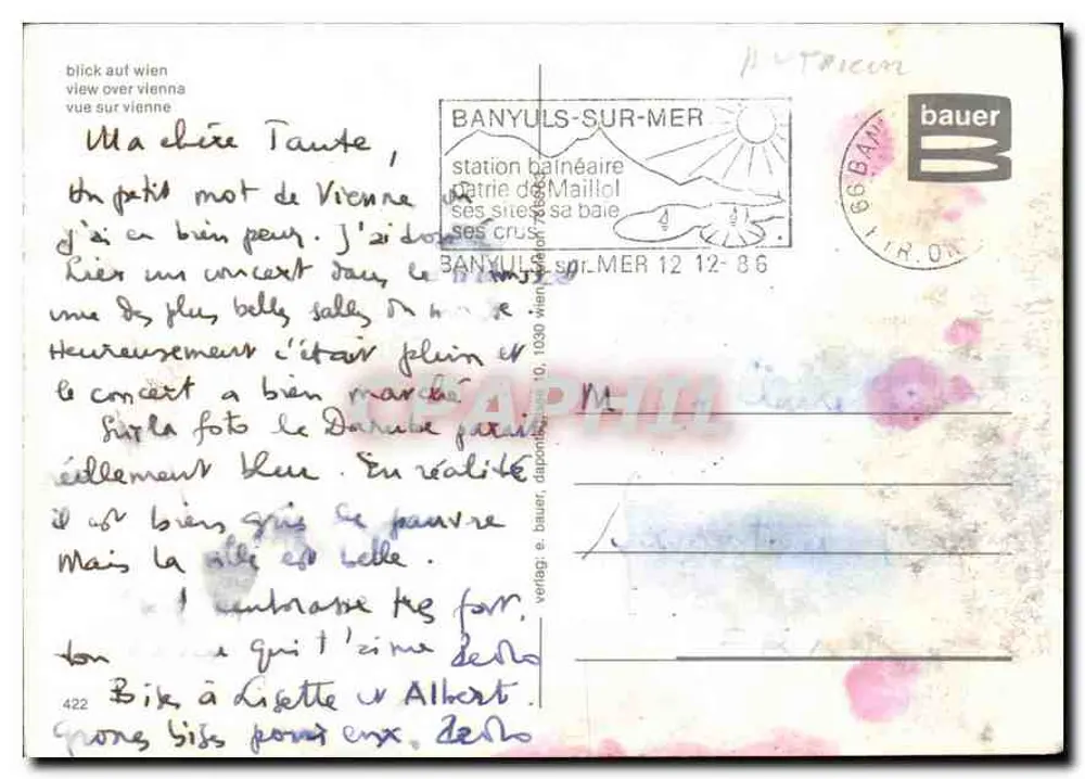 Donaustadt VIENA — vista aérea — editor bauer, n° 422 - Verso