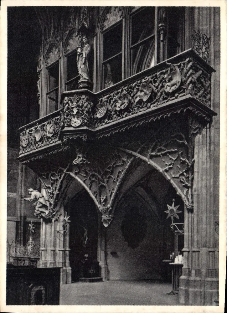 Interno della cattedrale di San Vito — Praga — edizione del Congresso mondiale degli studenti 1946 - Recto