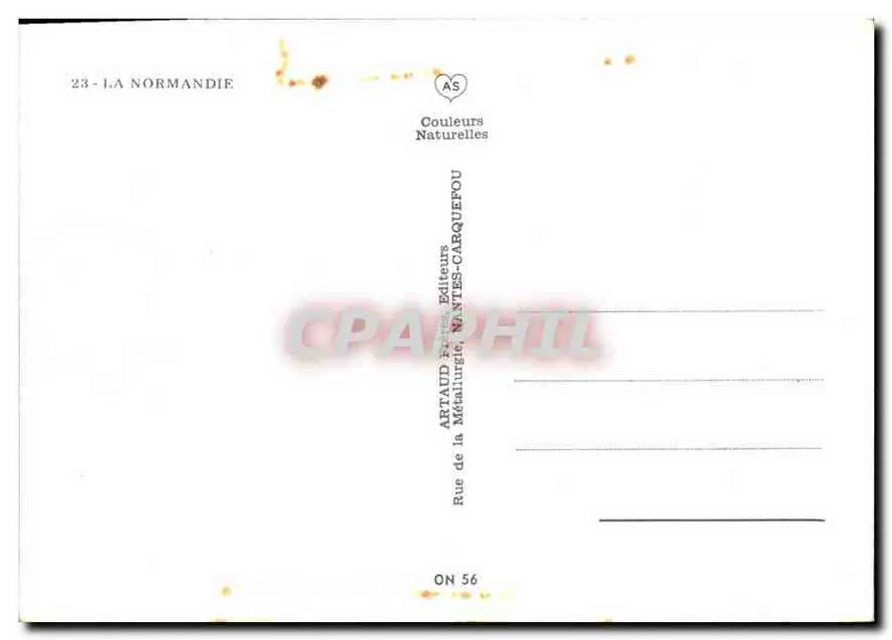 A Normandia — Carta postal ilustrada — Artaud Éditeurs, Nantes - Verso