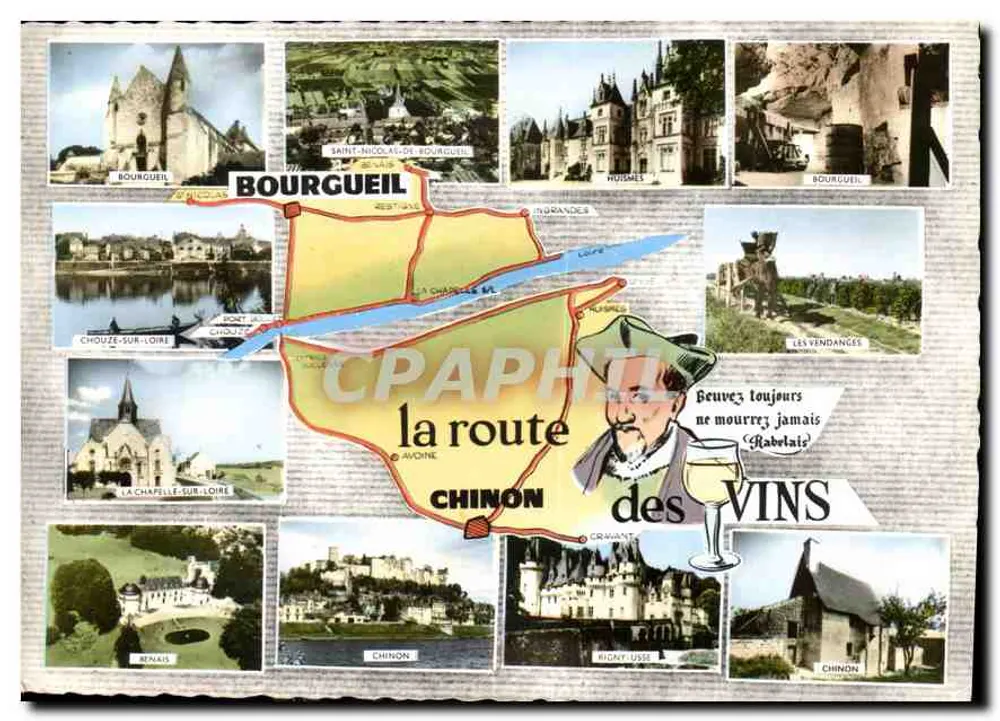 A estrada dos vinhos — Bourgueil, Chinon, Saint-Nicolas-de-Bourgueil — Edição Artaud Paris - Frente