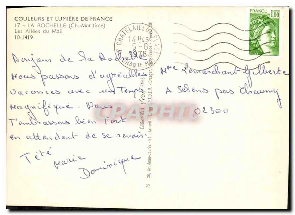 Les Allées do Mail — La Rochelle (Ch.-Maritime) — Edições Jean-Jaurès - Verso