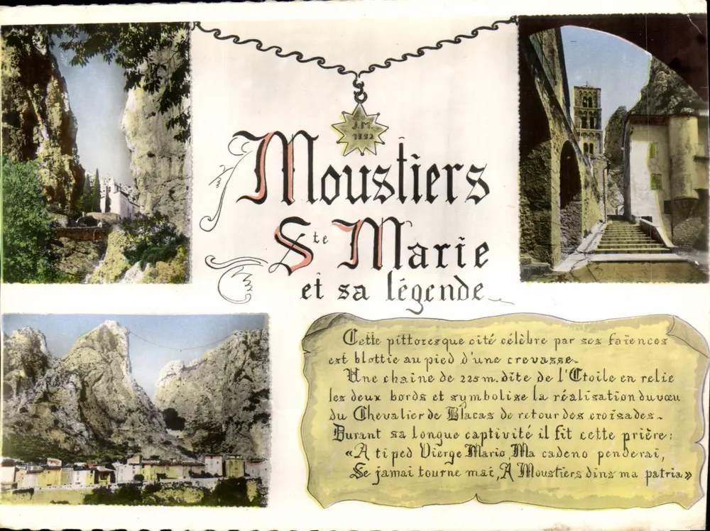 Moustiers-Sainte-Marie e sua lenda — J.M. 1892 - Frente