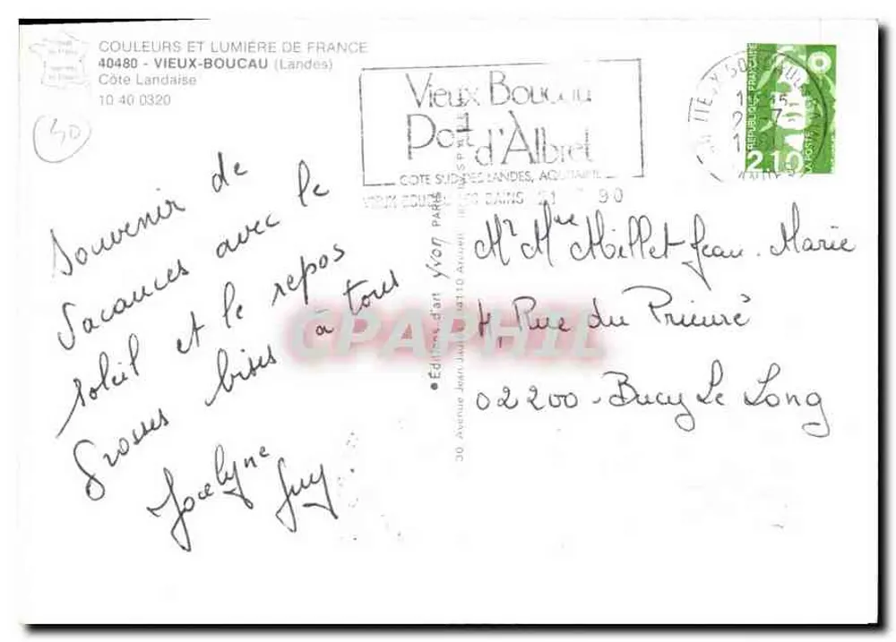Vieux-Boucau - Port d'Albret — Verlag Jean Juy, n° 10 40 0320 - Rückseite