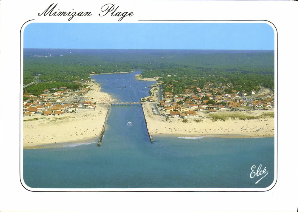 Mimizan Plage — Eingang des Stroms mit Süd- und Nordstrand — Verlag Elcé, n° 3112 - Vorderseite