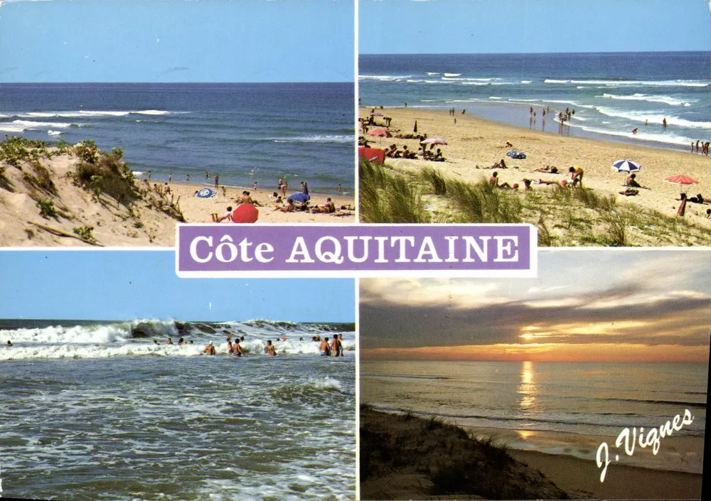 Aquitaine-Küste — Ansicht von Stränden und Sonnenuntergang — J. Vignes - Vorderseite