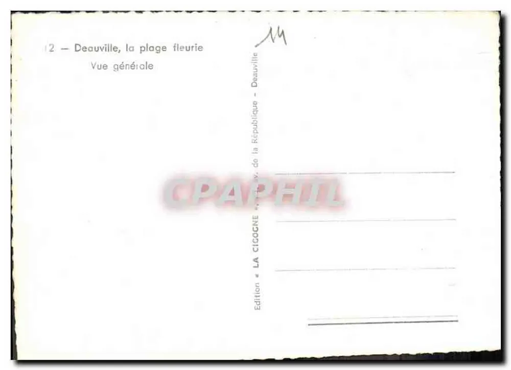 Deauville, la playa floreada — Vista general — Edición « La Cigogne » - Reverso