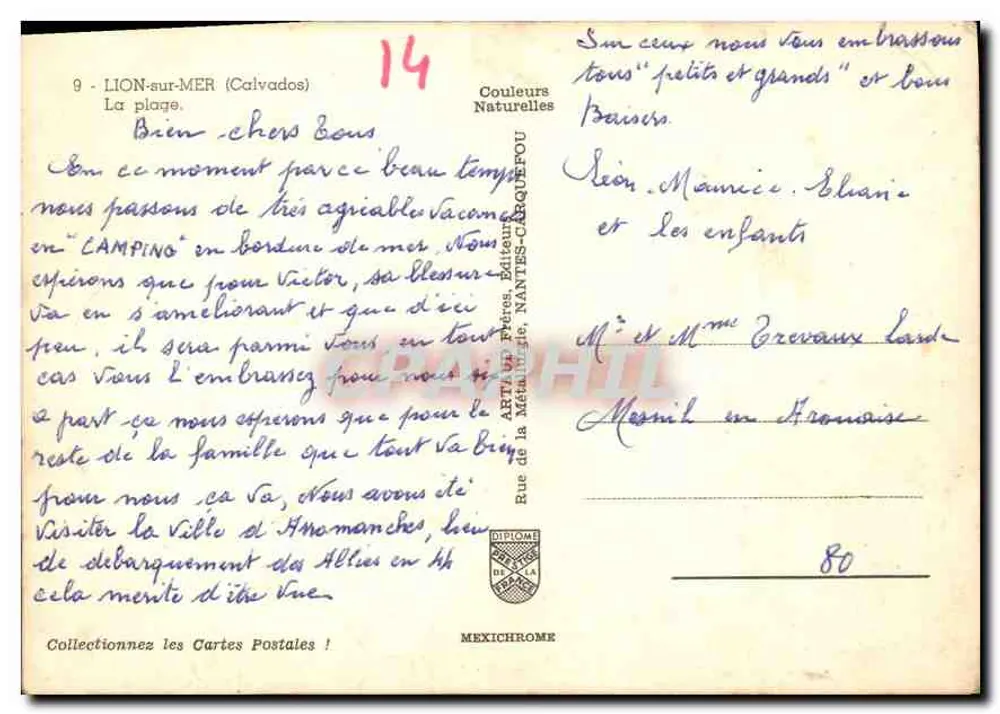Lion-sur-Mer — praia — Cores Naturais, Nantes-Carquefou - Verso