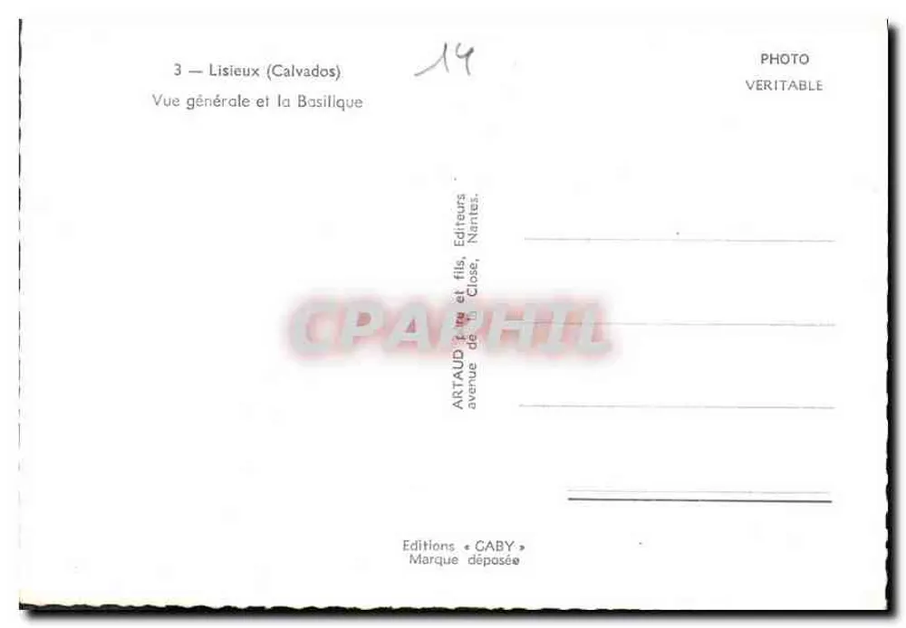 Lisieux (Calvados) — Allgemeiner Blick und die Basilika — Editions Gaby - Rückseite