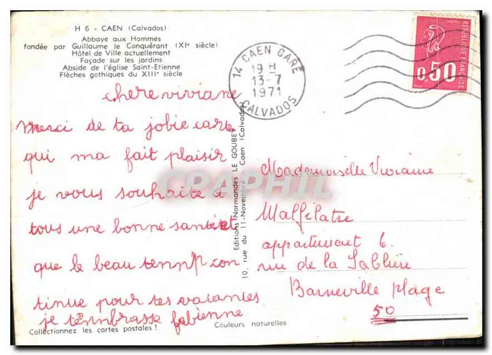 Abbaye aux Hommes — Caen — Editor Emy - Verso