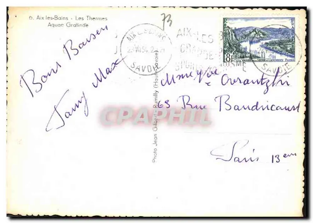 Aix-les-Bains - Les Thermes Aquac Gratinée — Foto Gilbert — n°33 - Verso
