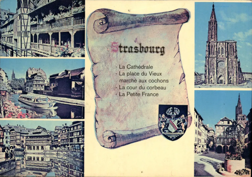 Straßburg — Die Kathedrale, Der alte Schweinemarkt, Der Krähenhof, Petite France — Verlag nicht sichtbar - Vorderseite
