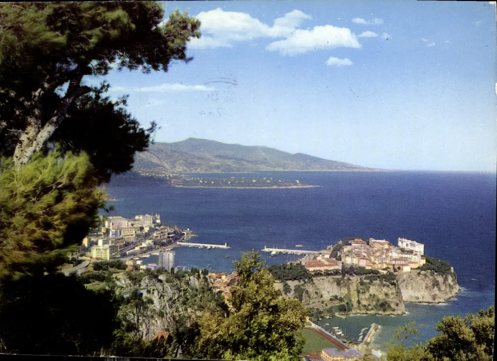 Vista geral sobre o Rocher de Mônaco e a Itália — Edição do Palácio de Mônaco, OF. 57 - Frente