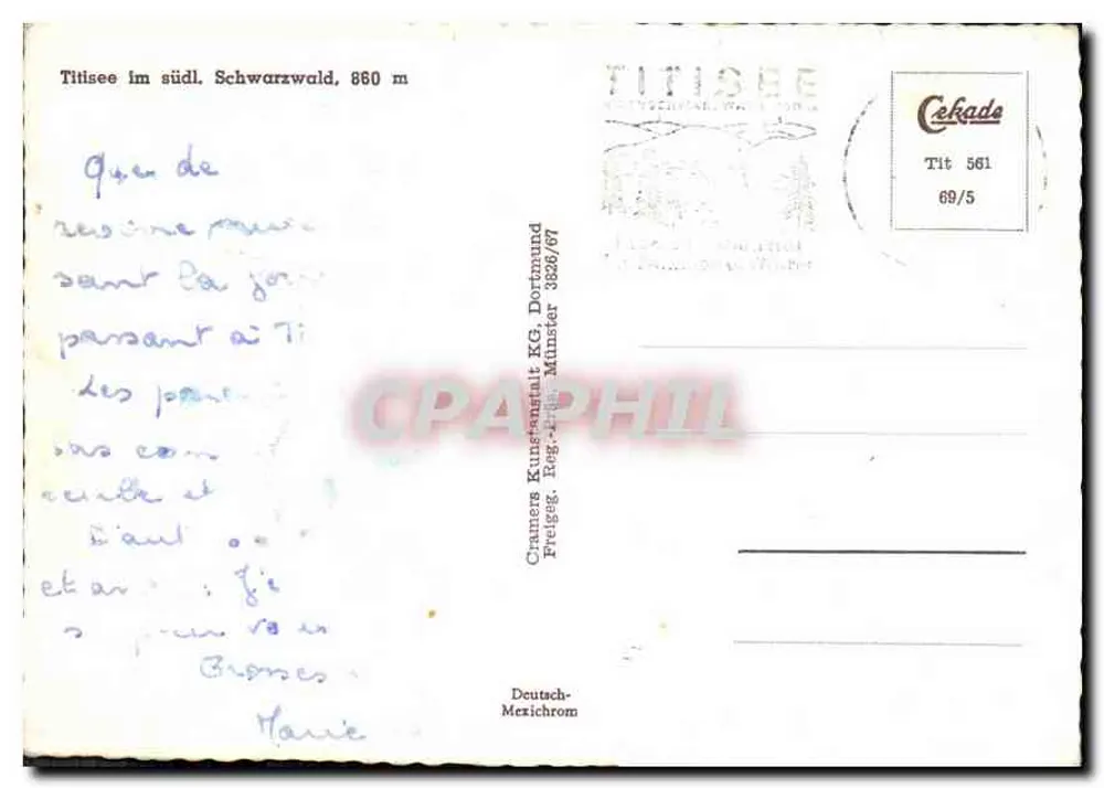 टिटिसी दक्षिणी स्वार्ज़वाल्ड में, 860 मीटर — ग्रैनर कुंस्टसैंड के जी.ई., डॉसमंड - पीछे