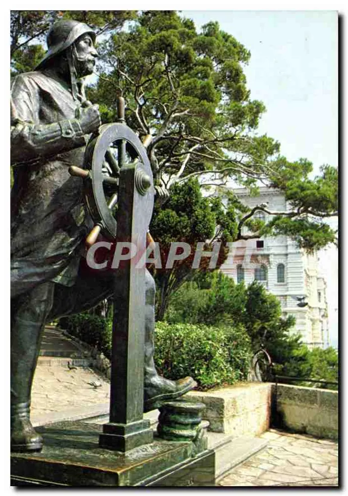 Estátua do Príncipe Albert — Mônaco — editor IRIS MEXICHROME, série n°33 - Frente