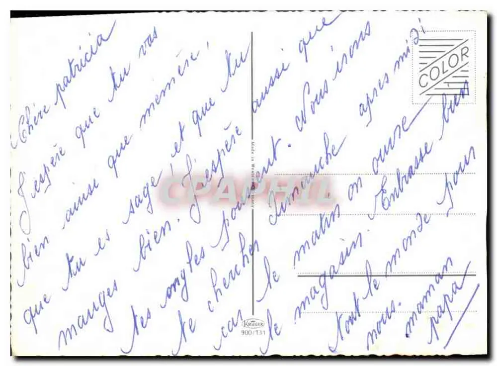 Dziewczyna z miską z konfiturą — dedykacja 'Vive Sainte Catherine' — wydawca Kautz 900/131 - Rewers