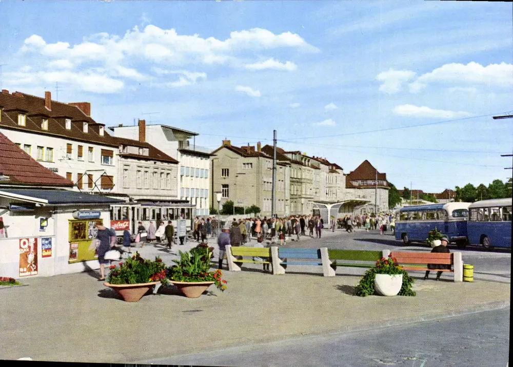 Siegburg — Wilhelmstraße z przystankiem autobusowym — Antidruckverlag Ewald J. W. W., 3. Rul. Magdeburg - Awers