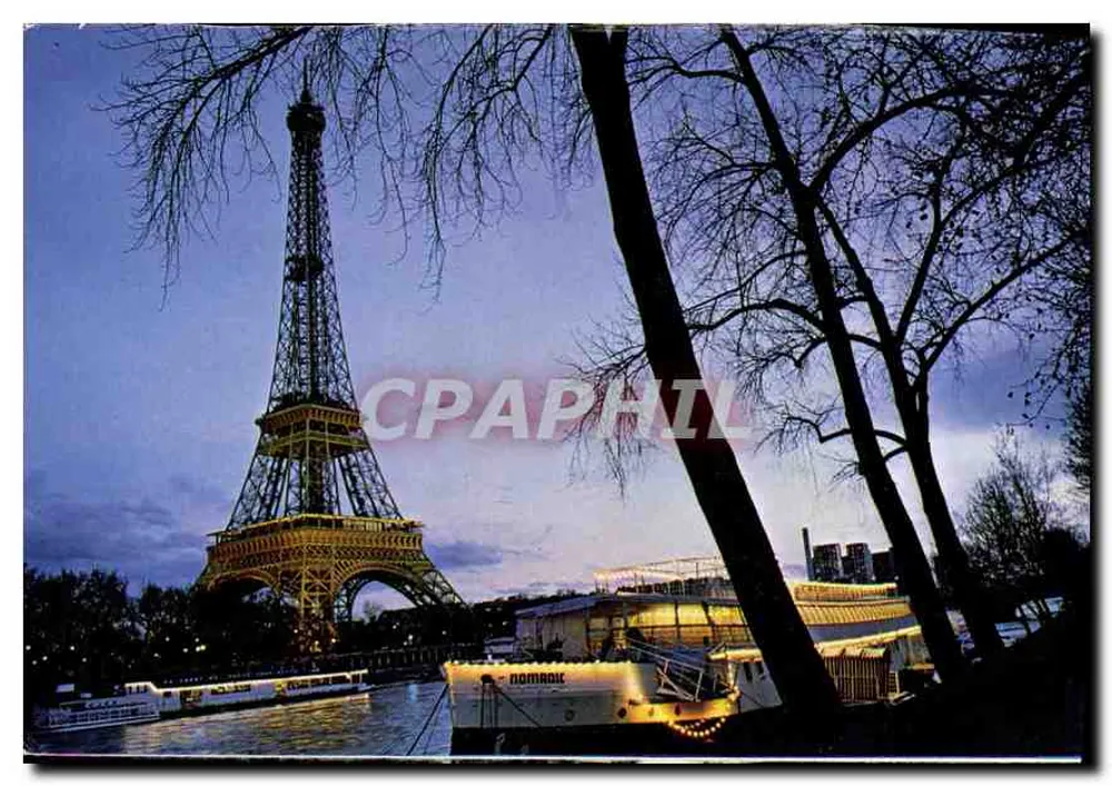 París - La Torre Eiffel y la Sena - noche — Ediciones ABELLE-CARTES, n°1313 - Anverso