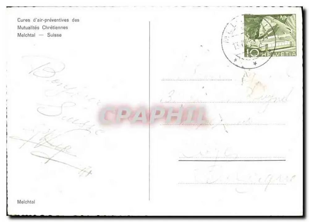 Melchthal — Präventive Luftkurort der Christlichen Genossenschaften — Verlag Melchthal - Rückseite