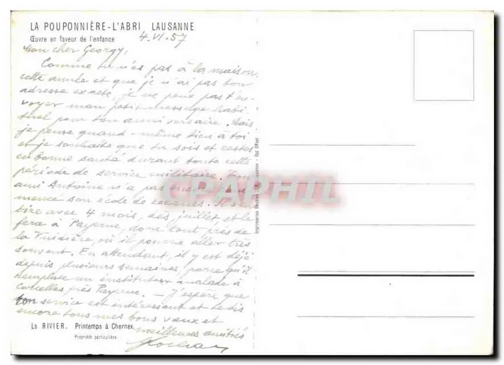 Lac Léman — Panoramablick — La Rivière, privater Drucker - Rückseite