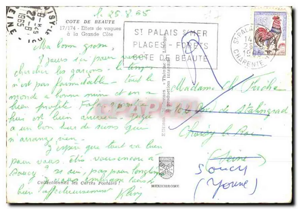 Golven bij Saint-Palais-sur-Mer — De mooie kust — Uitgave IRIS - Achterkant