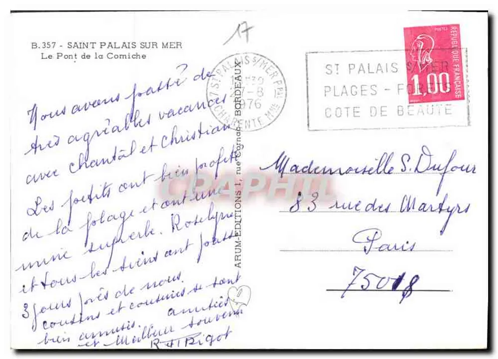 O Ponte de la Comiche — Saint-Palais-sur-Mer — ARUM ÉDITIONS - Verso