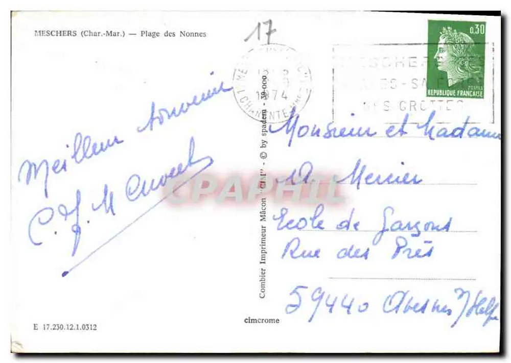 Praia das Irmãs — Meschers-sur-Gironde — Cimy - Verso