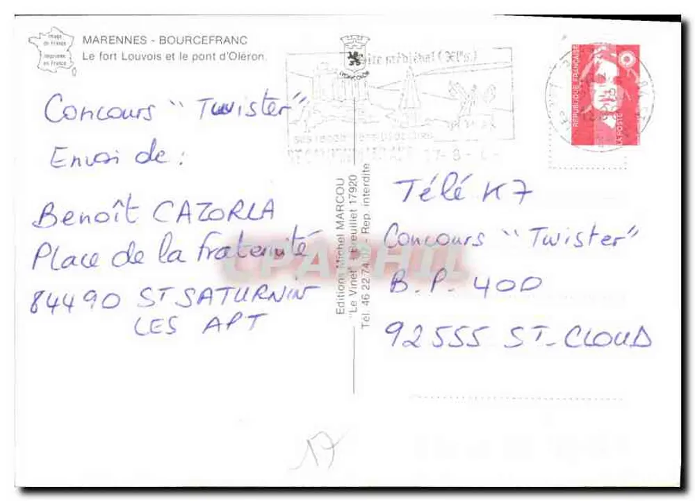 Fort Louvois und Brücke Oléron — Marennes-Bourcefranc — Éditions Michel MARCOU - Rückseite