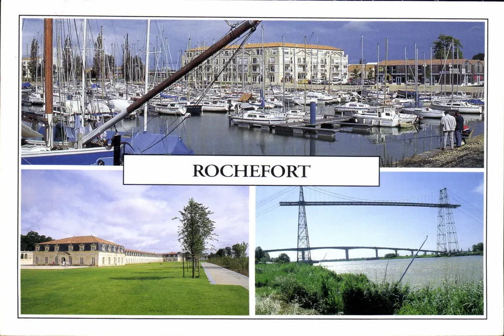 Rochefort — Freizeithafen, Schloss und Transportschiffbrücke — Éditions Michel MARCOU - Vorderseite