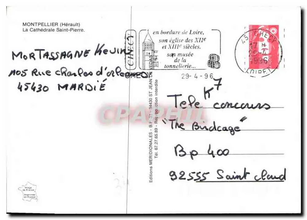 Montpellier — Catedral de São Pedro — Edições Meridionais - Verso