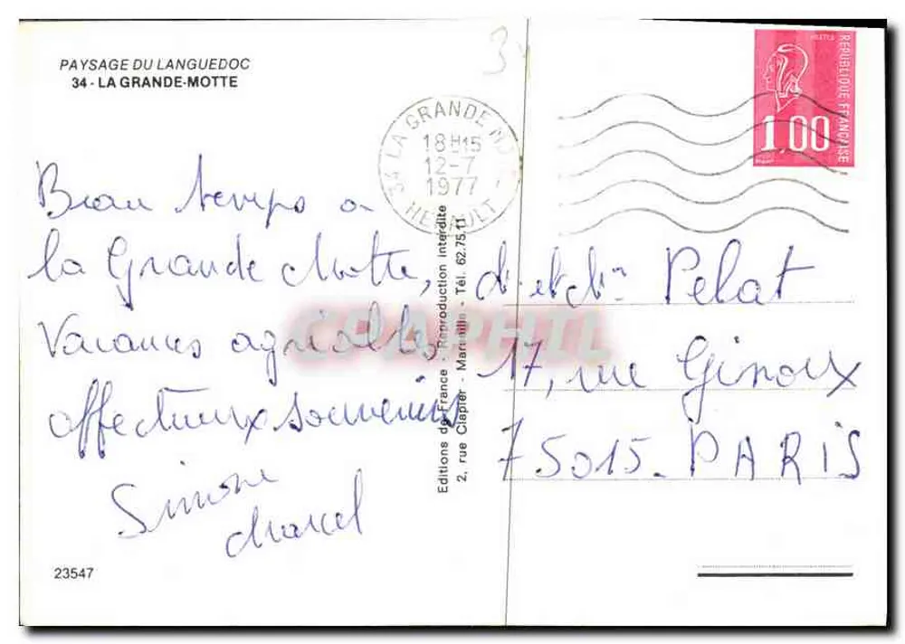 La Grande-Motte — Paisagem do Languedoc — Éditions de France - Verso