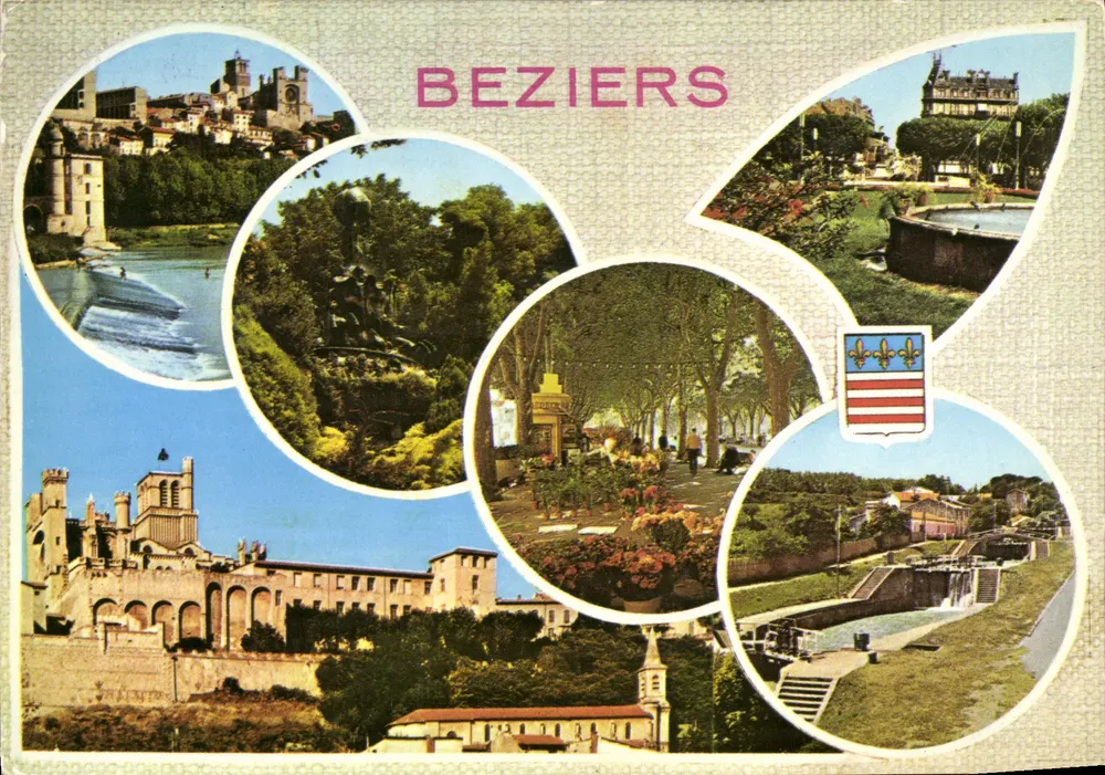 Beziers — Divers aspectos da cidade — Sociedade das Cartas Postais APA-POUX - Frente