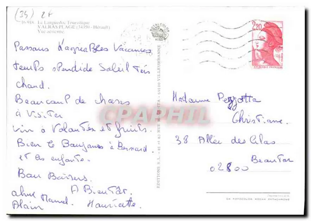 Valras-Plage — Luftbild — Éditions S.L. - 69100 Villeurbanne - Rückseite
